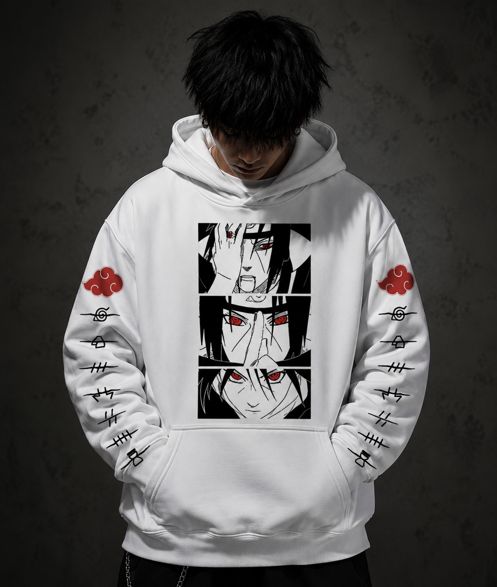 Hoodie Blanco de Itachi, Premium