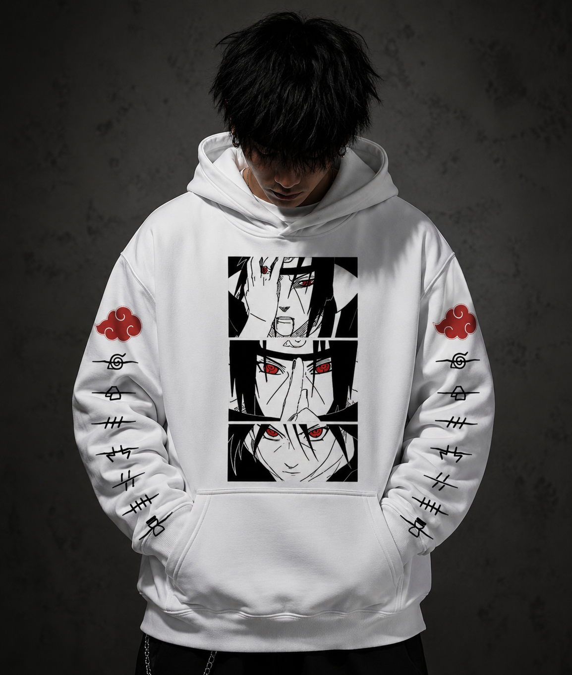 Hoodie Blanco de Itachi, Premium