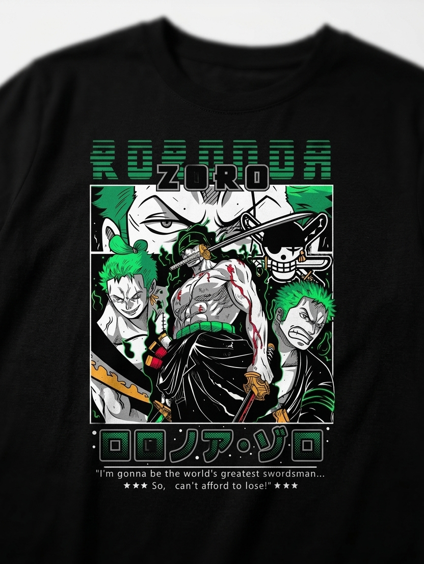 Tshirt Negro Zoro One Piece