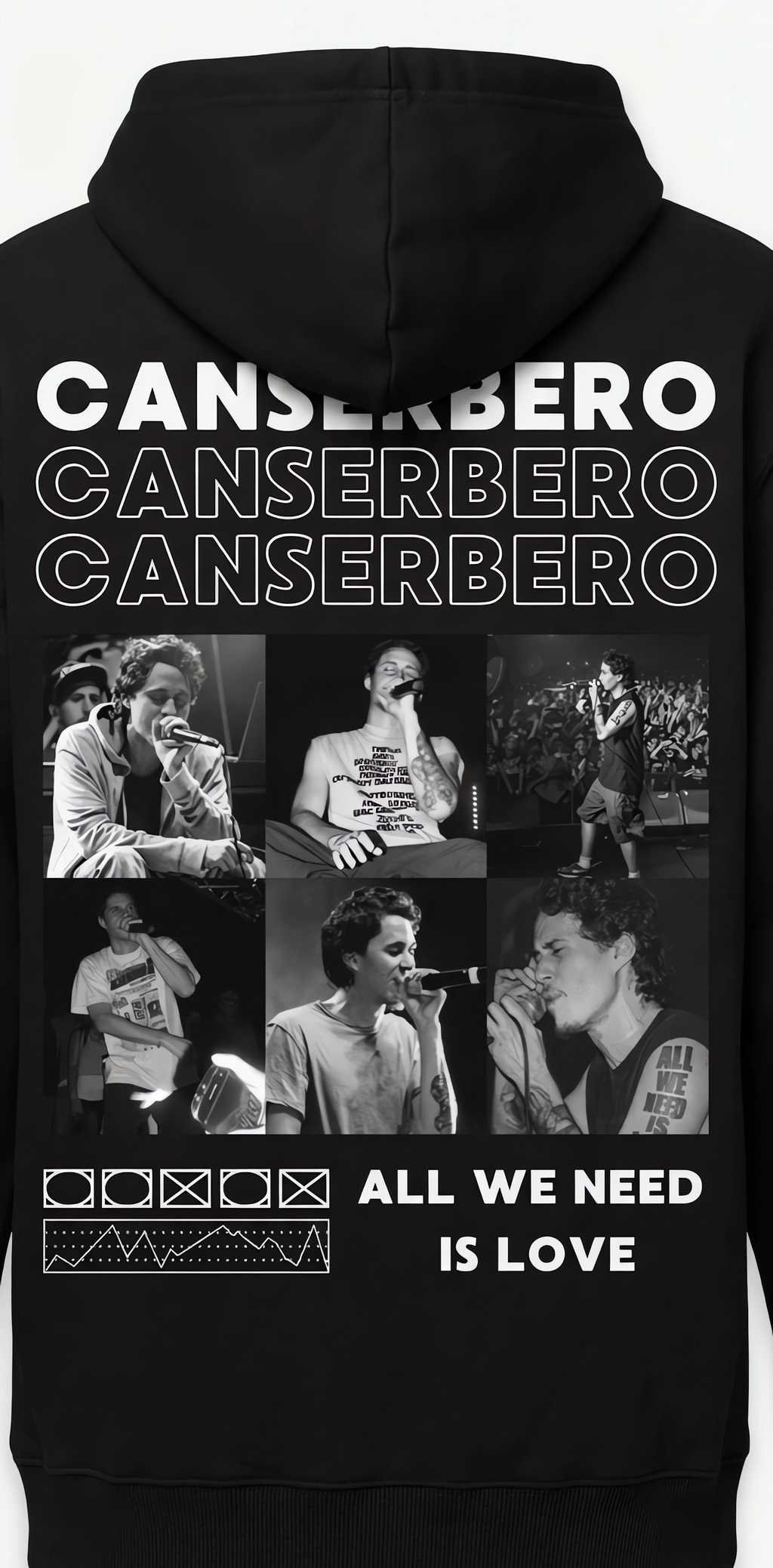 Cancerbero Hoodie, Negro Premium