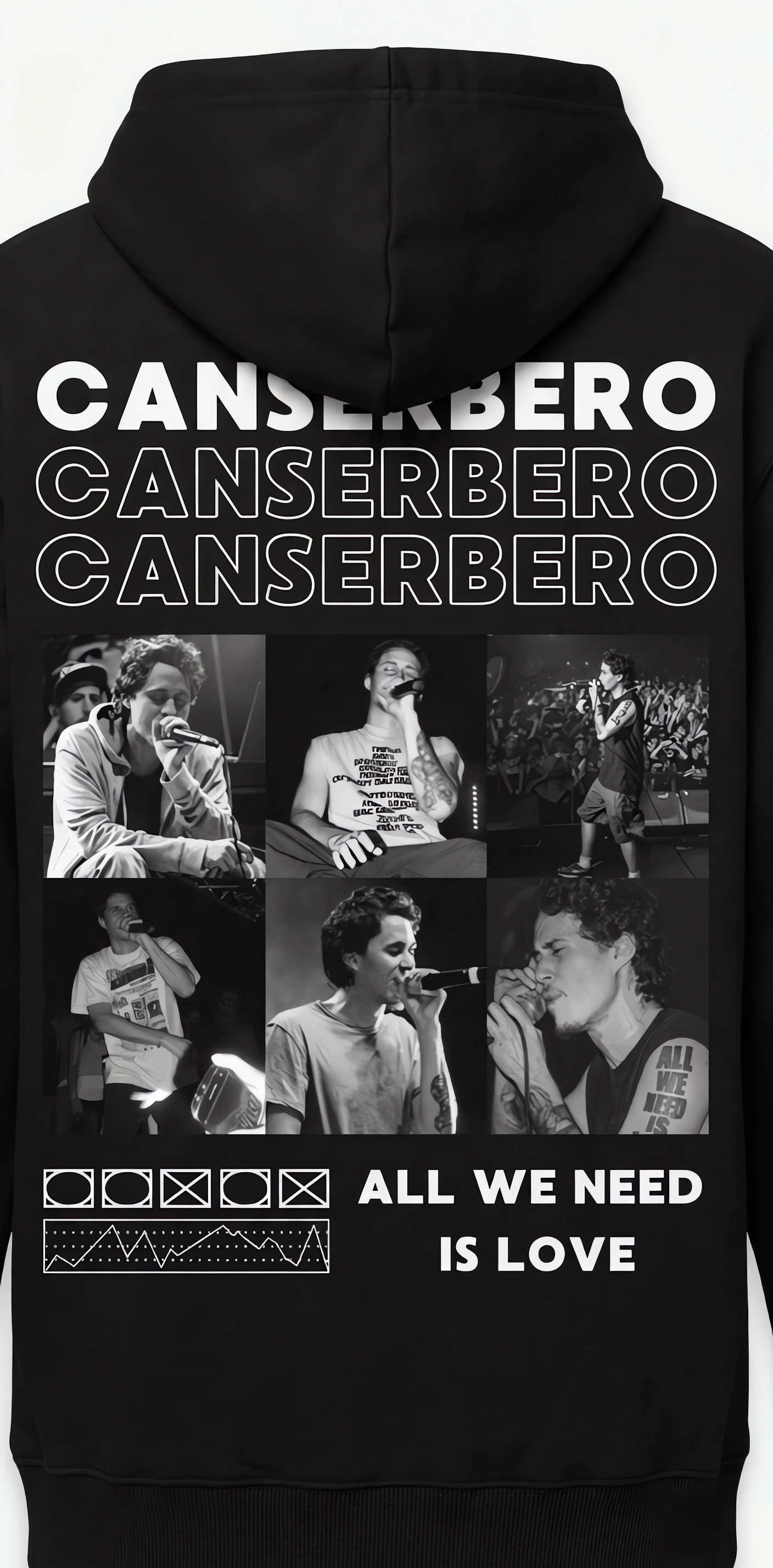 Cancerbero Hoodie, Negro Premium